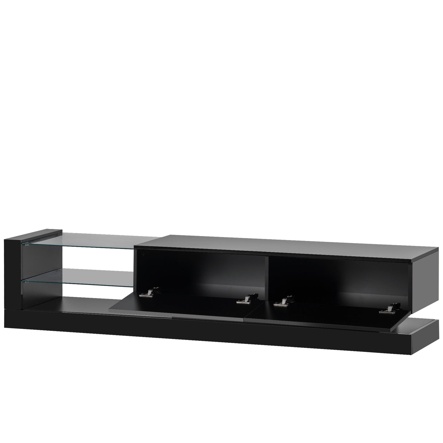 Belmo TV Stand with LED Color Changing Lights - Black