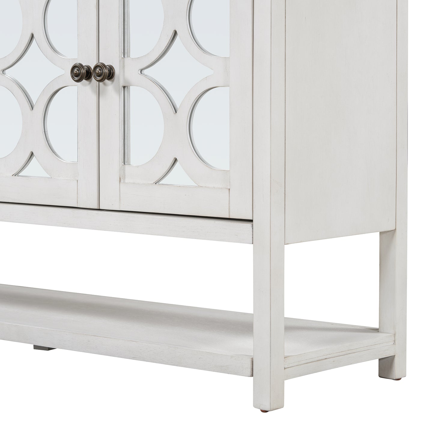 Stasia Sideboard Buffet with Mirrored Doors - Antique White