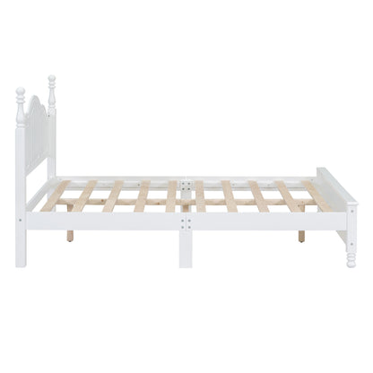 Quarto Full Size Wood Platform Bed Frame - White