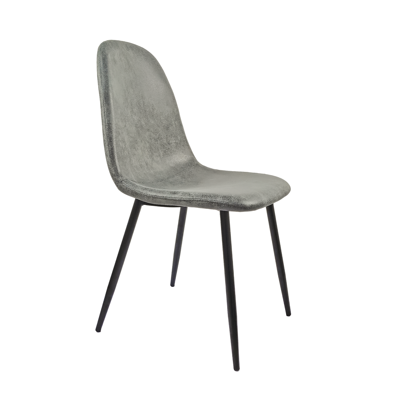 Ona II Suedette Dining Chairs with Black Metal Leg (Set of 2) - Gray