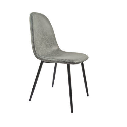 Ona II Suedette Dining Chairs with Black Metal Leg (Set of 2) - Gray