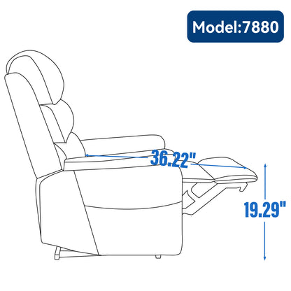 Hannah Power Lift Chenille Recliner Chair with Heat Massage - Brown