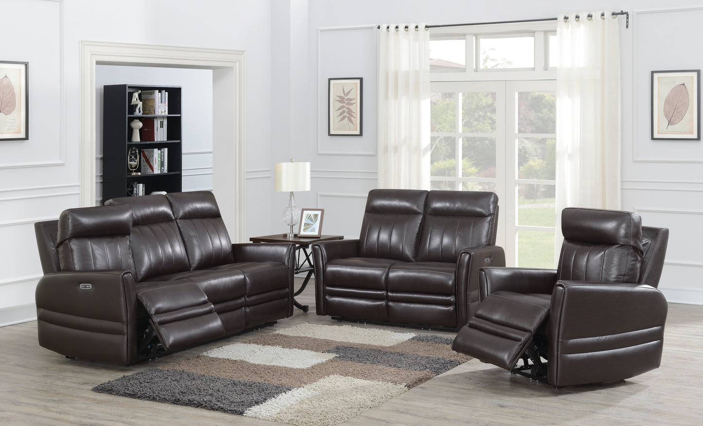 Logan Top-Grain Leather Motion Loveseat - Brown