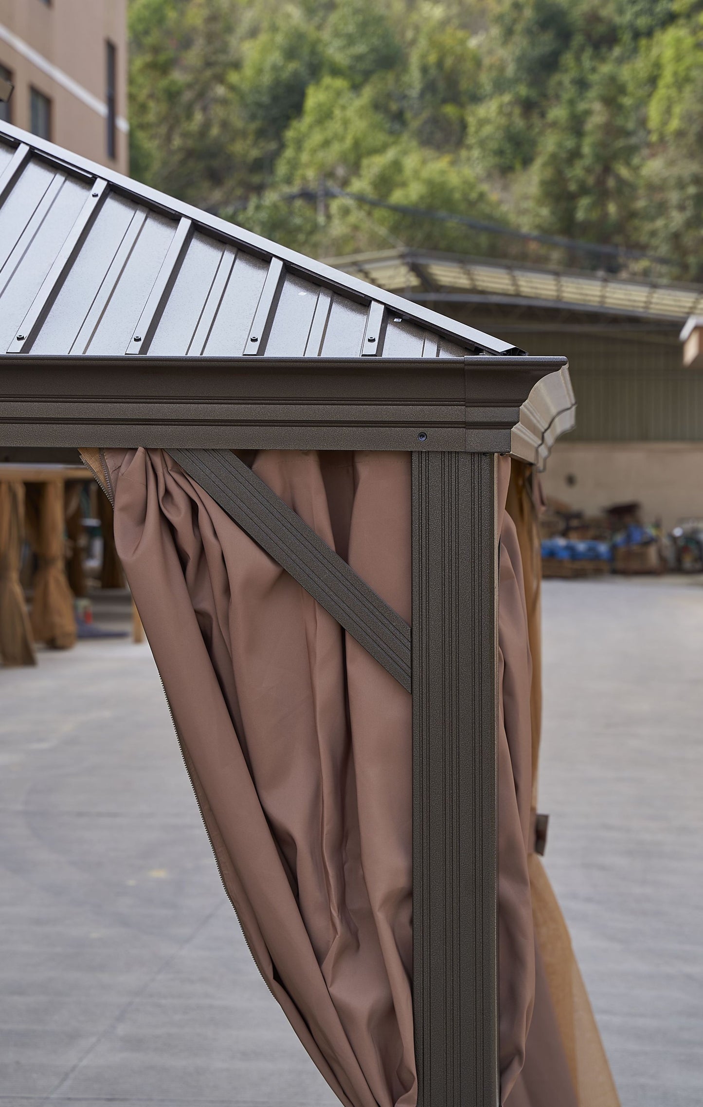 Afix 12 X 12 ft  Permanent Hardtop Gazebo Canopy - Bronze