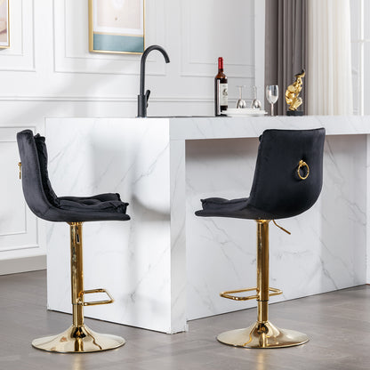 Valor Swivel Bar Stools - Black Set of 2