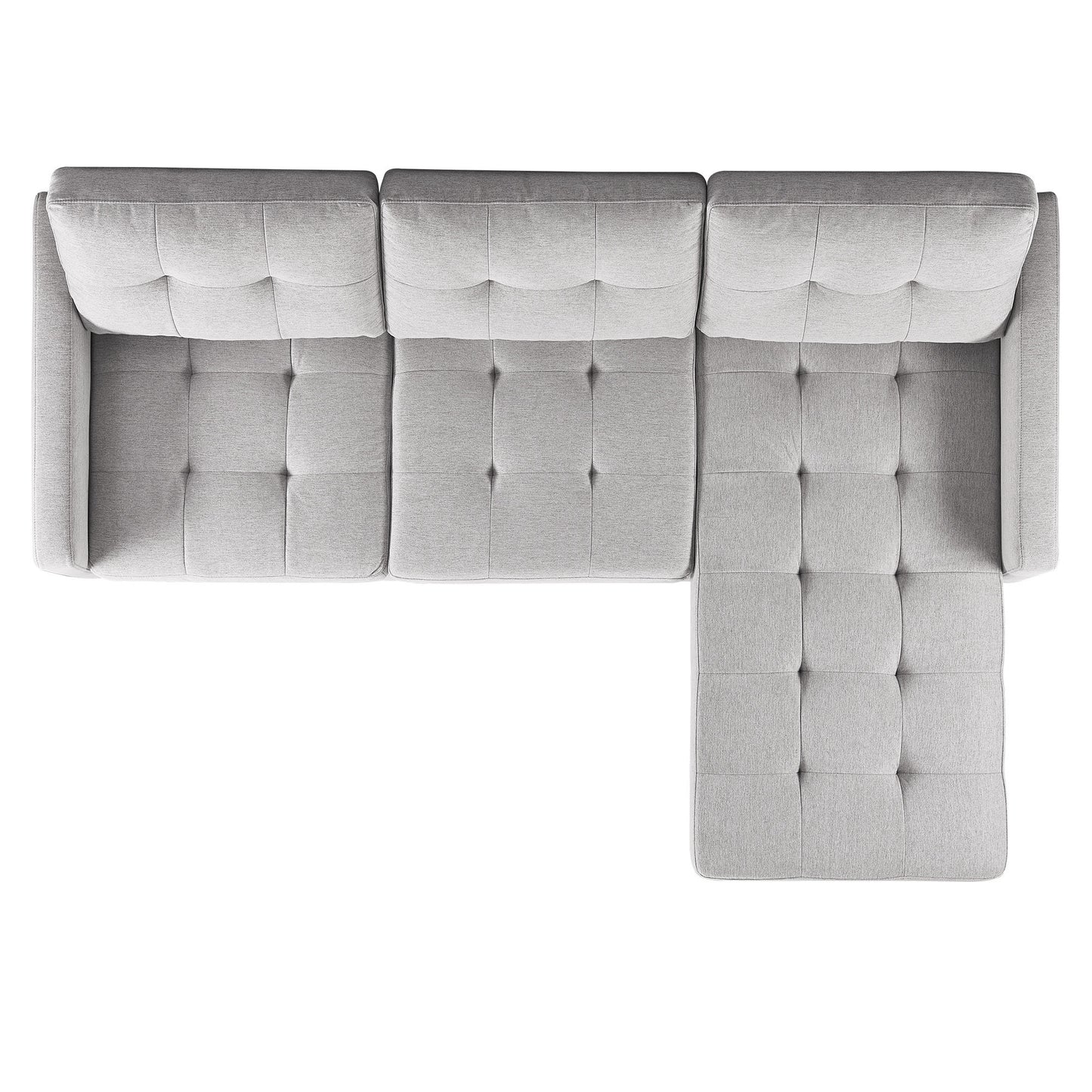 Vero Convertible Sectional Sofa with Ottoman - Light Grey