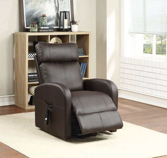 Ricardo Power Lift PU Recliner - Brown