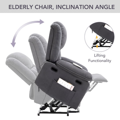 Euphoria Power Lift  Massage Recliner Chair - Gray