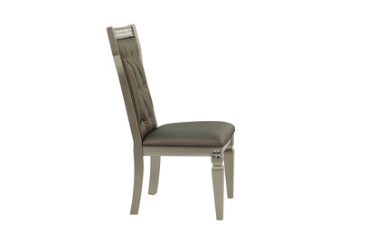 Bernard Cushion Button Tufted Dining Chair (Set of 2) - Silver