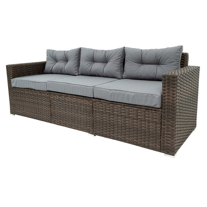 Burnette  6 Pc Outdoor Patio Rattan Sectional Sofa Set