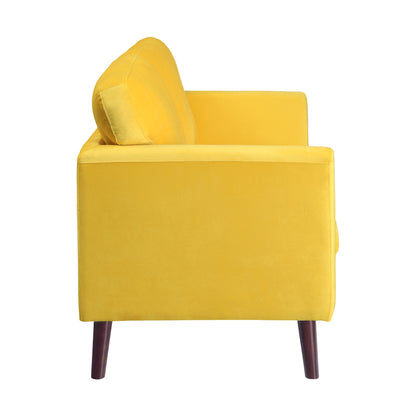 Darcy Velvet Loveseat - Yellow