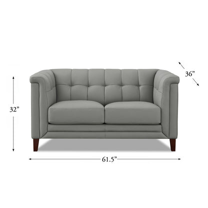 Arvo Leather Loveseat - Gray