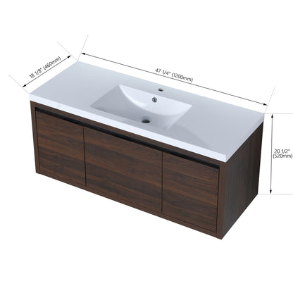 48 Inch Bathroom Cabinet With Sink - Walnut