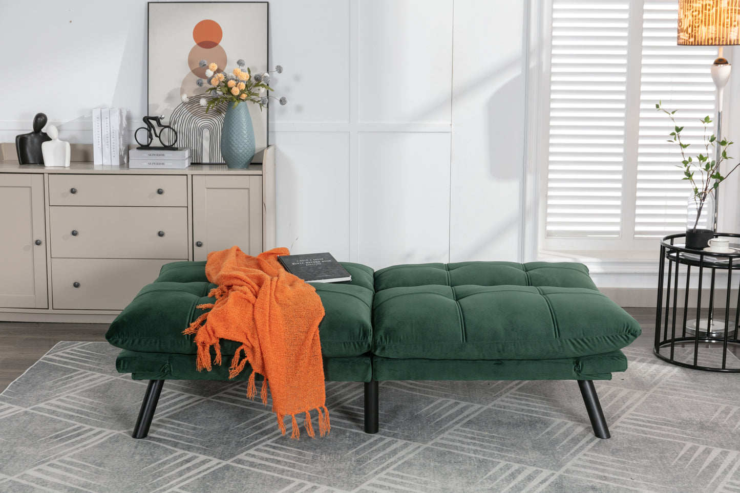 Vega Convertible Folding Modern Sofa Bed - Emerald