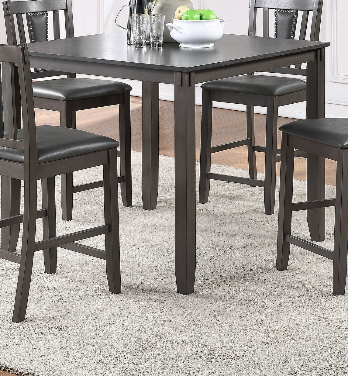 Blake 5pc Set Counter height Table  4x High Chairs - Gray