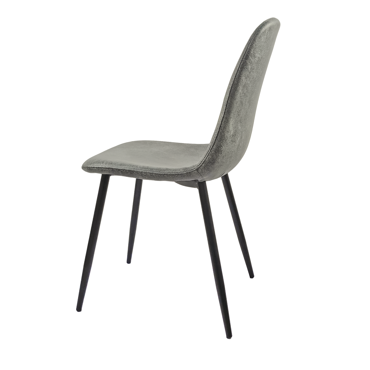 Ona II Suedette Dining Chairs with Black Metal Leg (Set of 2) - Gray