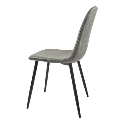 Ona II Suedette Dining Chairs with Black Metal Leg (Set of 2) - Gray