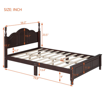 Quarto Full Size Wood Platform Bed Frame - Walnut