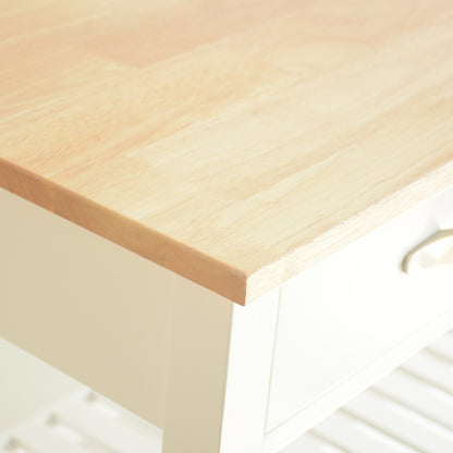 Vintage Kitchen Island & Kitchen Cart  - White