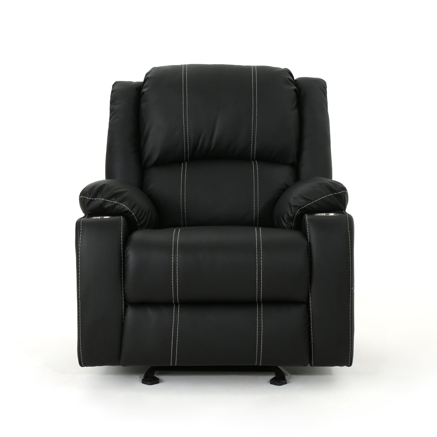 Aviana Glider Recliner Chair with Cup Holders - Black