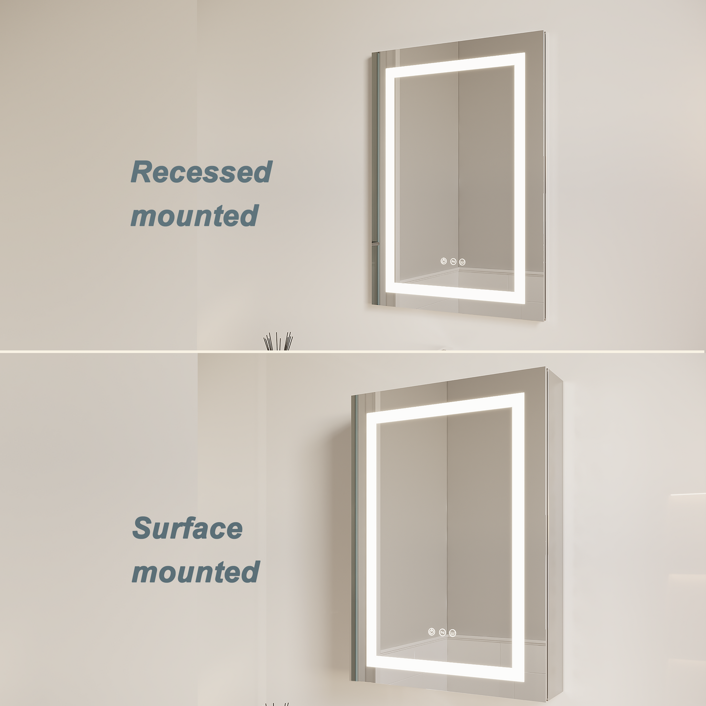 Illuminate Max  Medicine Cabinet with LED Mirror, Anti-Fog-Waterproof