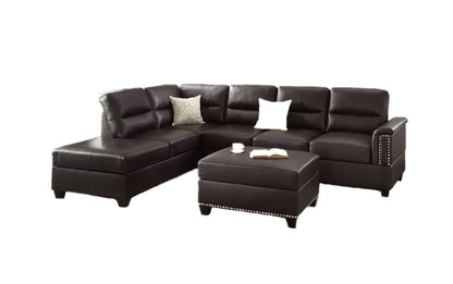 Santos 3 Pcs Sectional Sofa Set - Espresso