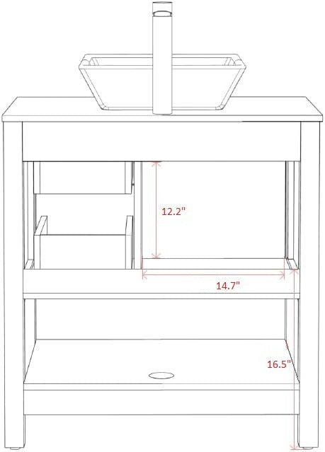 Modu Bathroom Vanity and Sink Marble Pattern Top