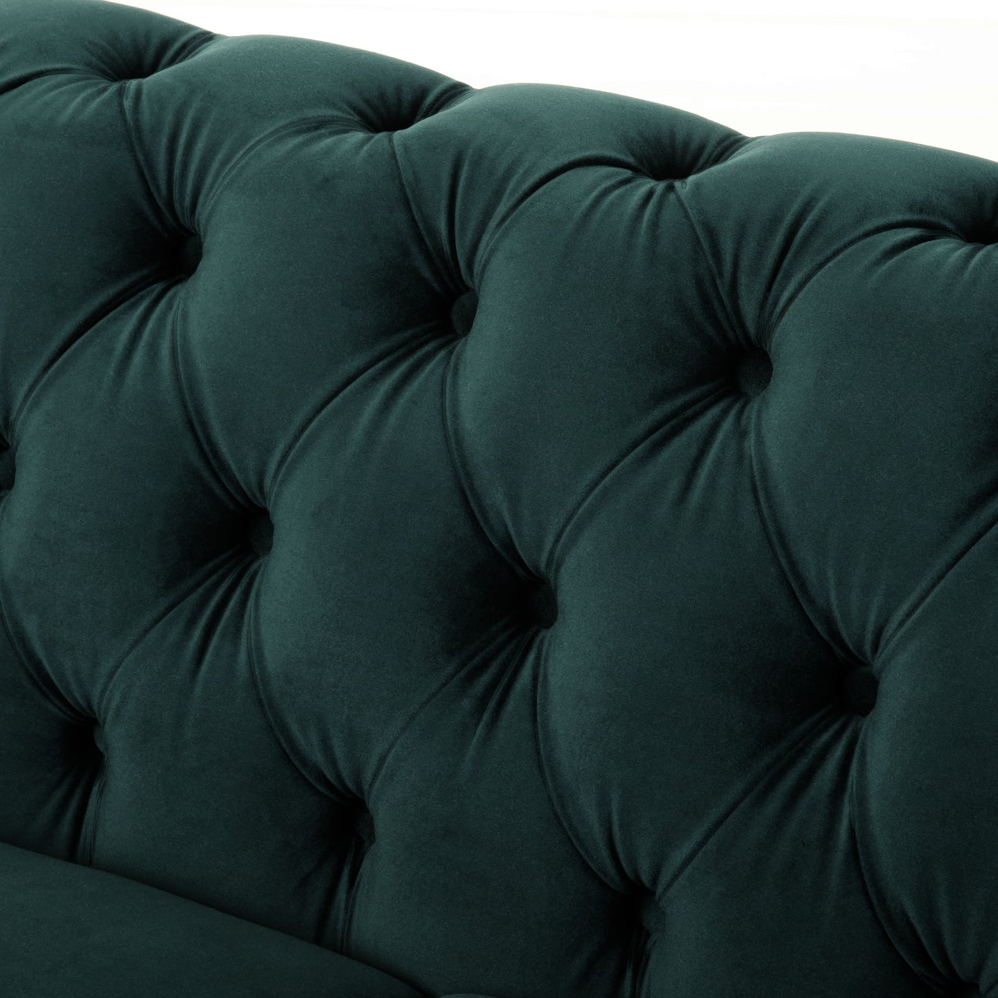 Vivalux Velvet Loveseat Sofa - Dark Green