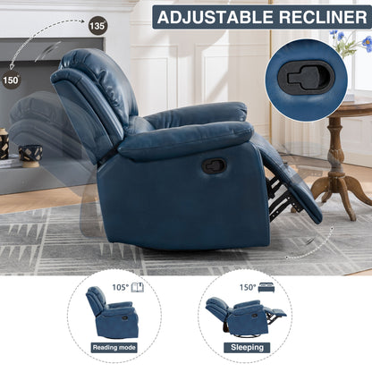 Lawson Swivel and Glider Recliner Chair - Navy Blue