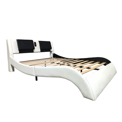 Sonic Control Queen Size Platform Bed Frame - White