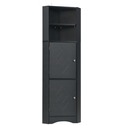 Skyward Bathroom Corner Cabinet - Black