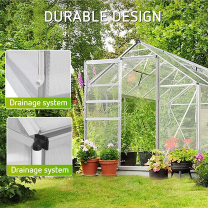 Miika 8.3' x 6.3 x 6.8' Aluminum Outdoor Greenhouse