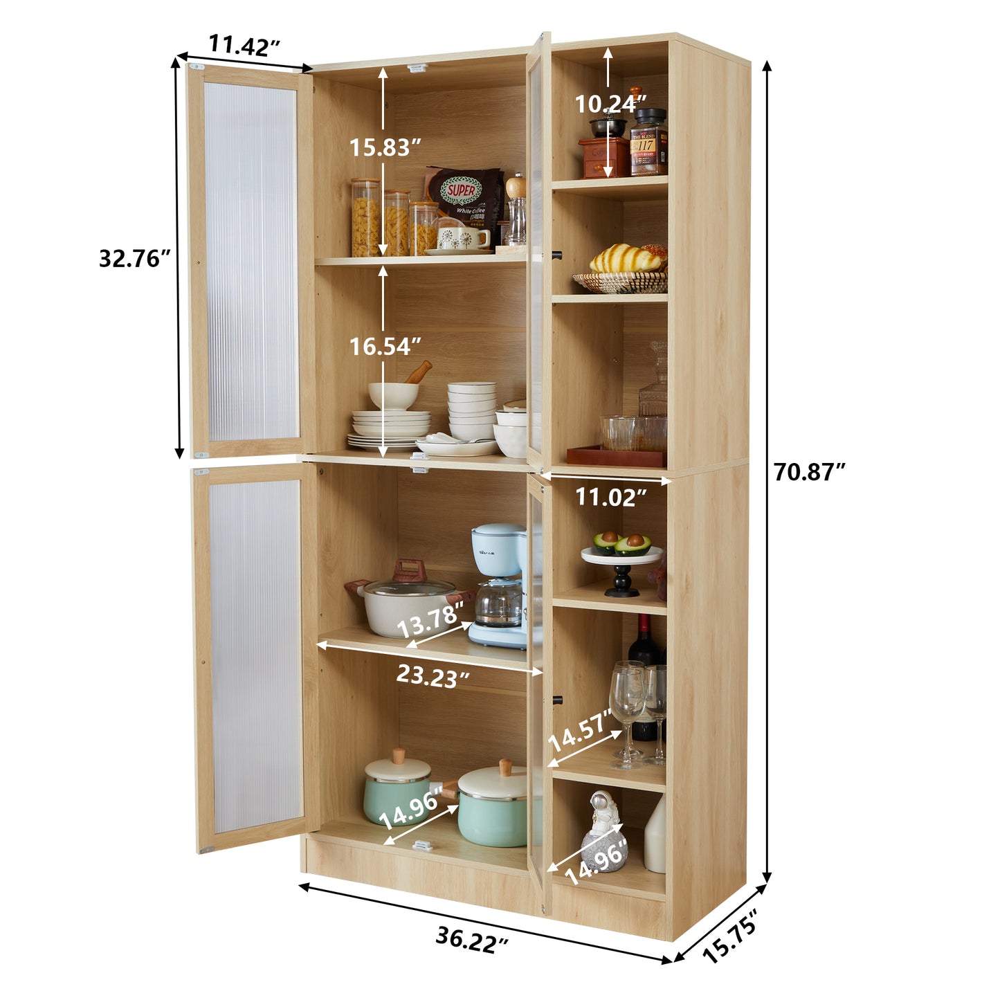 Monson Utility Storage Cabinet - Natural Wood