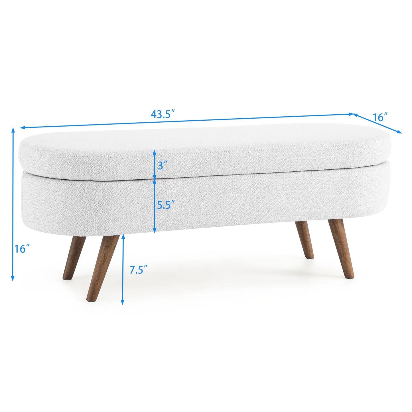 Amari Ottoman Storage Benches - White