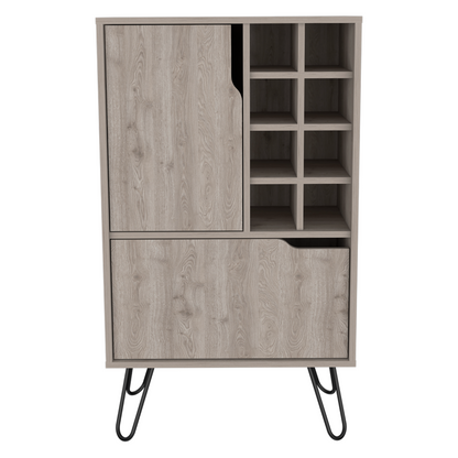 Weston Bar Cabinet With 8 Built In Bottle Racks - Gray