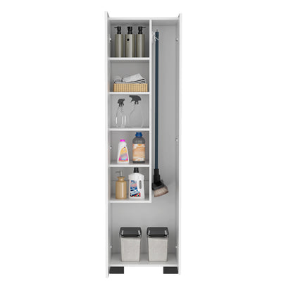 Lucin Broom Cabinet - White