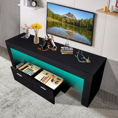 Feno TV Stand with LED Lights - Black