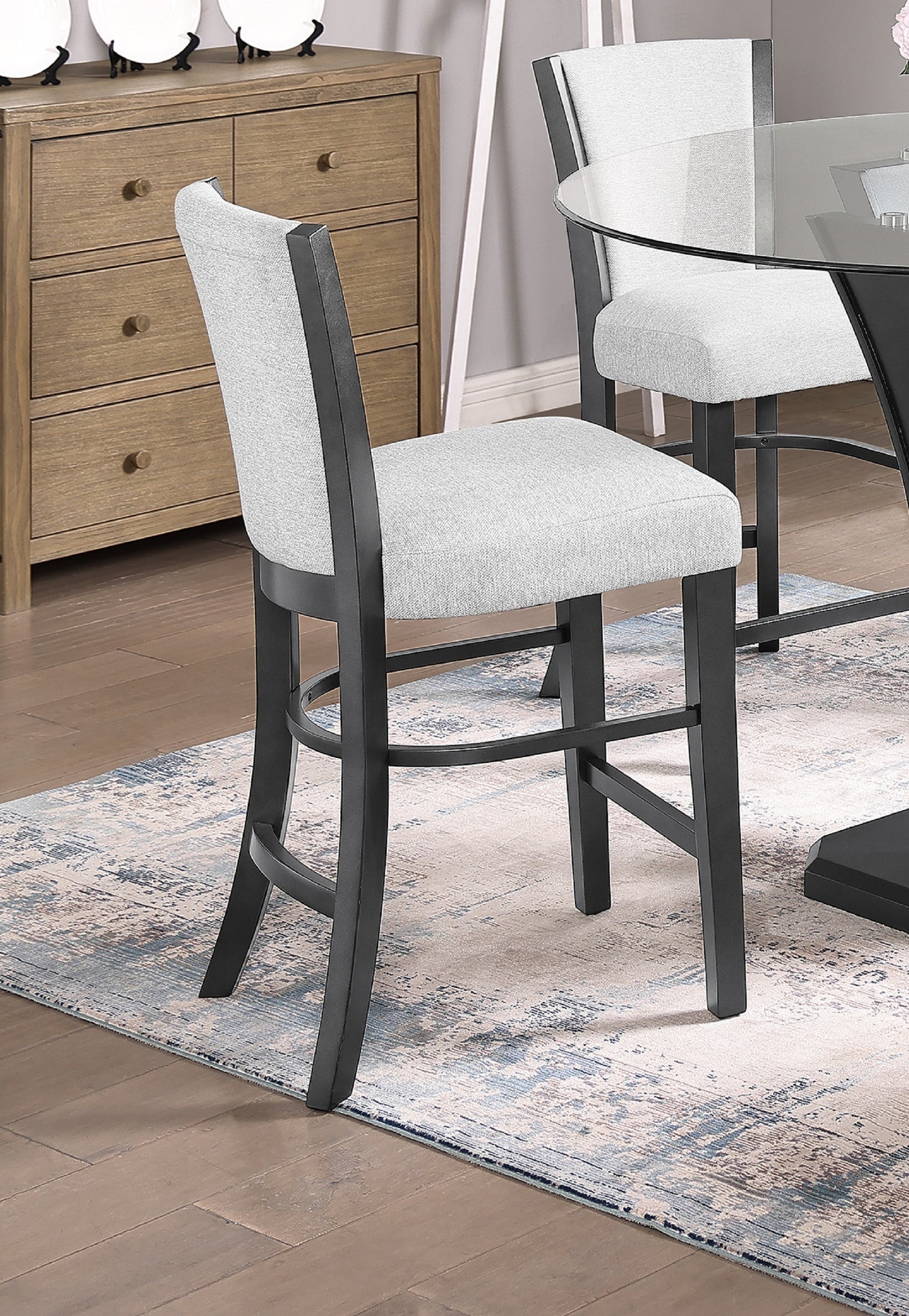 Oliver Fabric Counter Height Dining Side Chair (Set of 2) - Gray