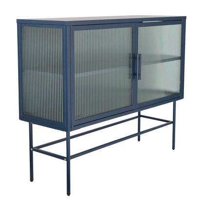 Pratt II Double Door Tempered Glass Sideboard - Blue