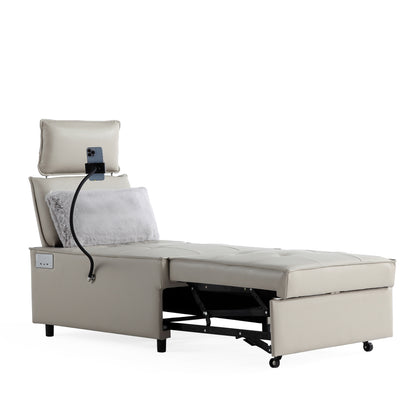 Trio Reclining Sleeper Sofa Bed - Cream