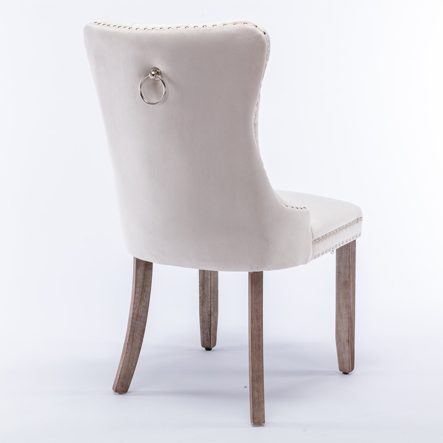 Nikki Velvet Dining Chair (Set of 2) - Beige