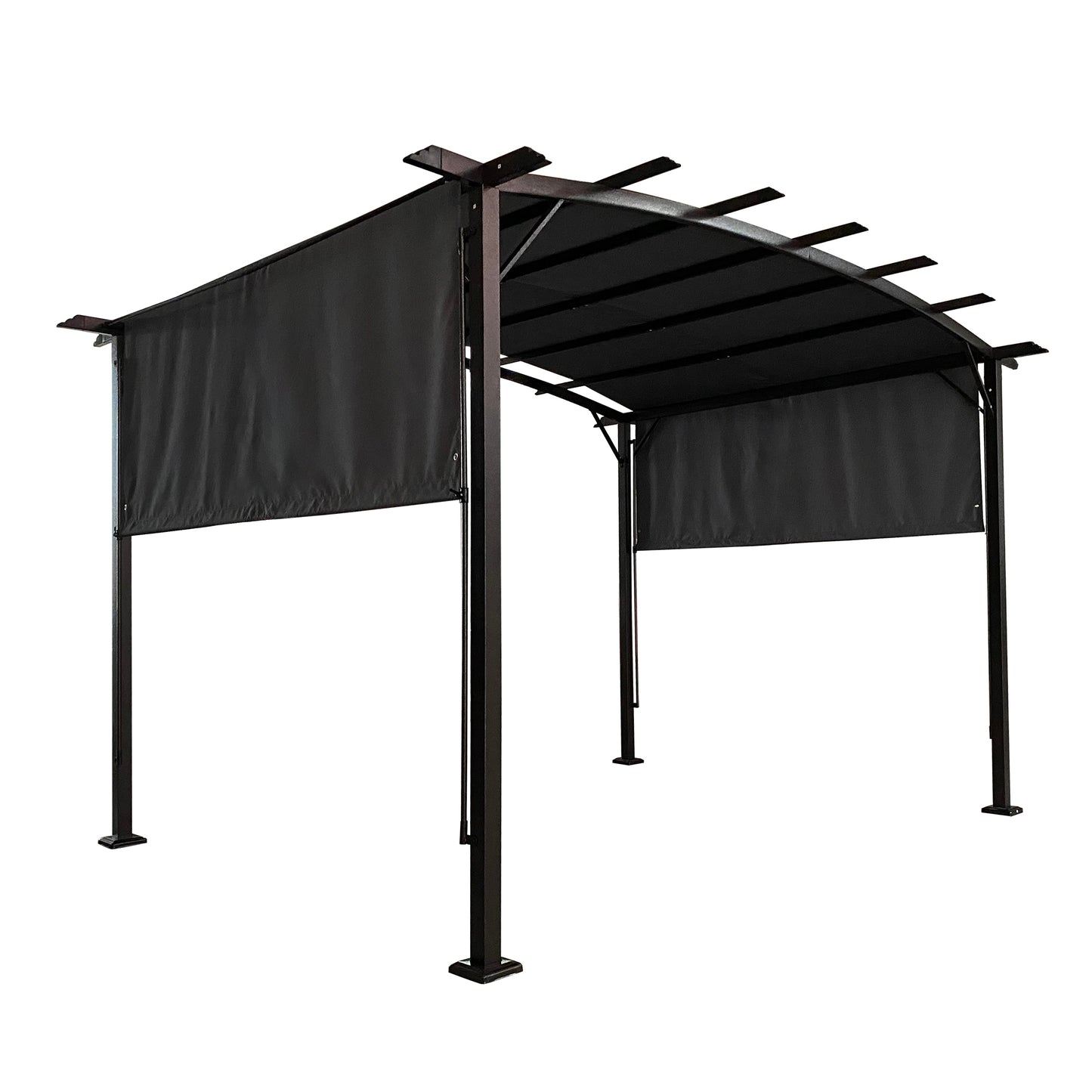 Manson 12 x 9 ft Outdoor Retractable Pergola - Gray