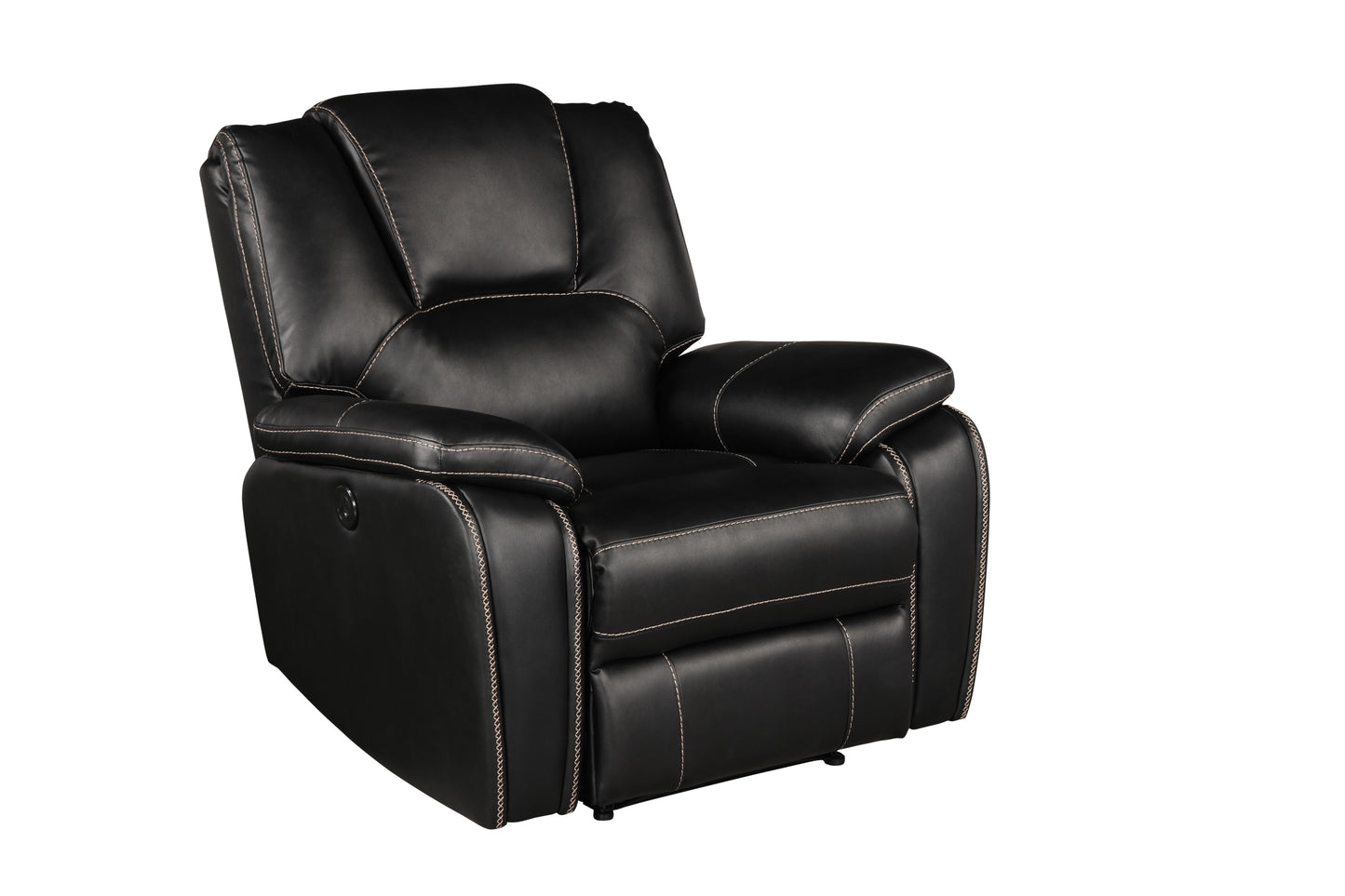 Amira Power Faux Leathe Reclining Chair - Black