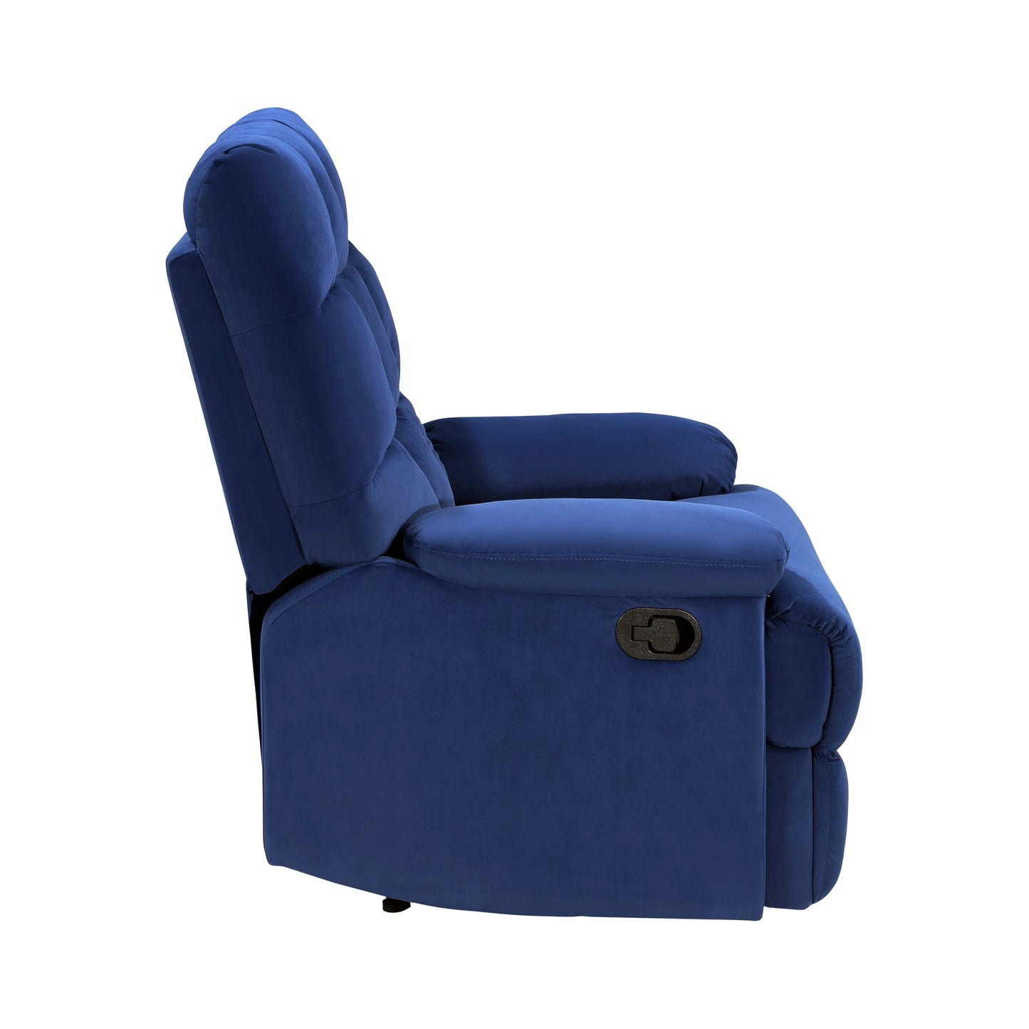 Ora Velvet Upholstery Square Tufted Recliner - Blue