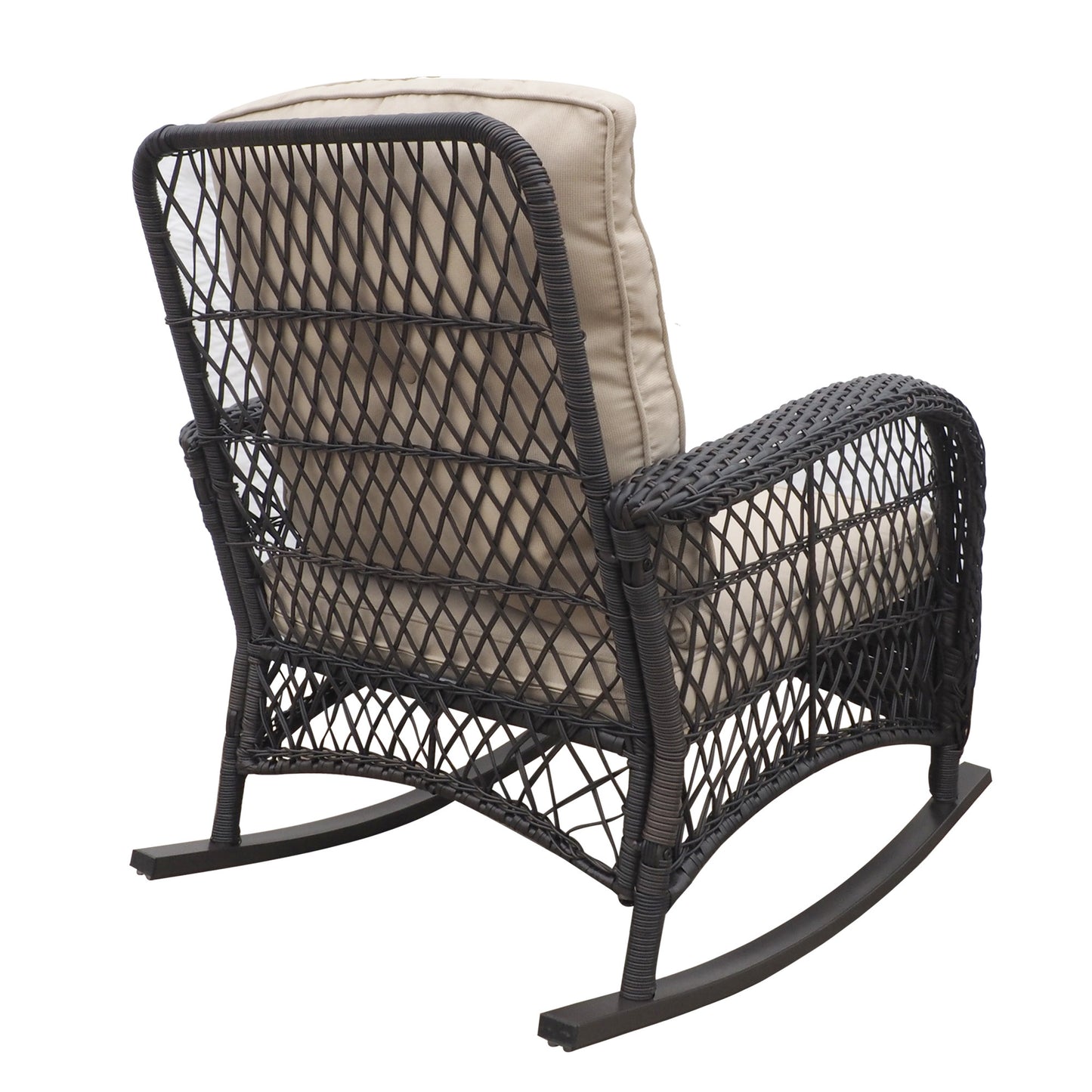 Duke 3 Pc Outdoor Wicker Rocker Patio Bistro Set