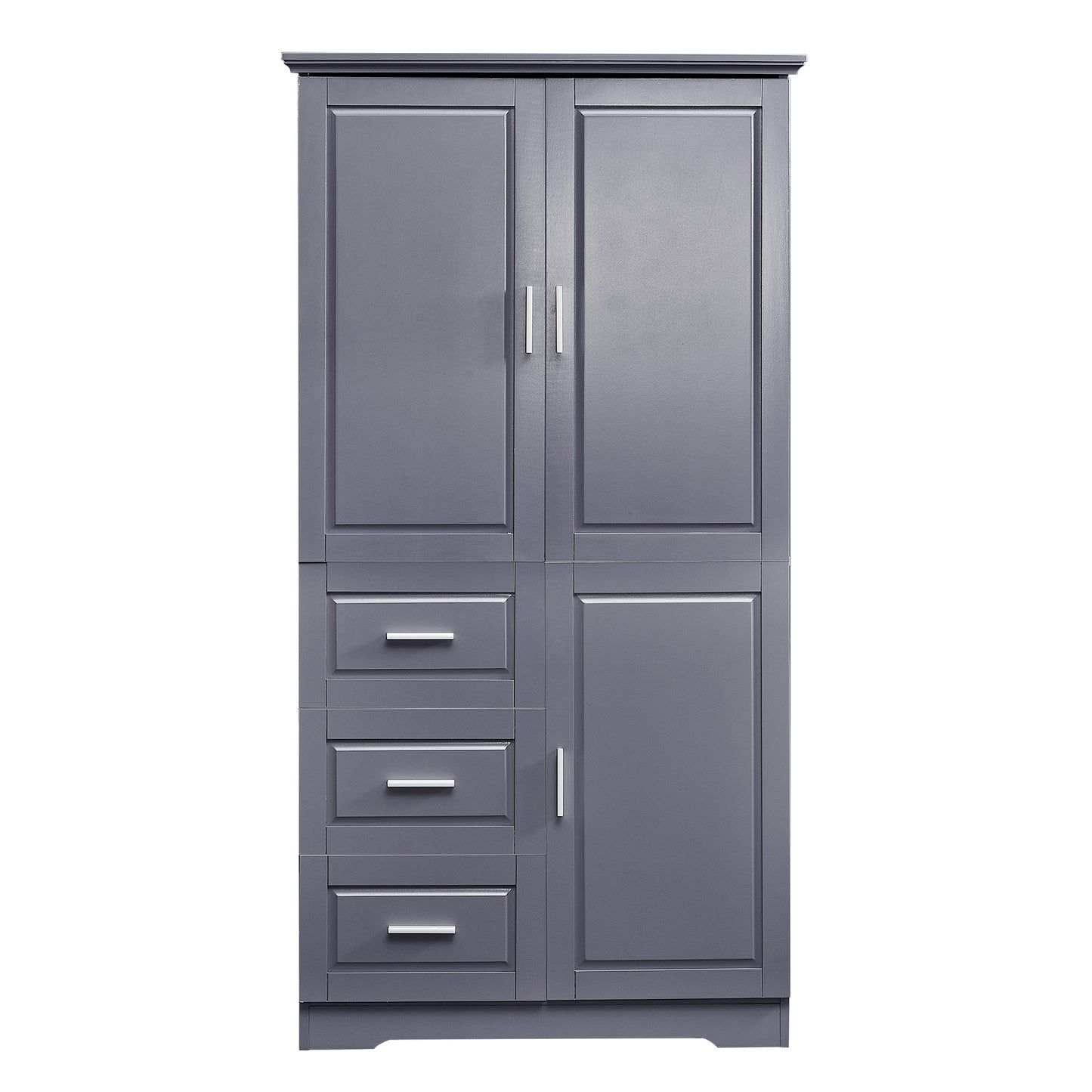 Lofty Cabinet with Doors Three Drawers - Grey