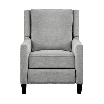 Burch Fabric Upholstered Nailhead Trim Reclining Chair - Gray