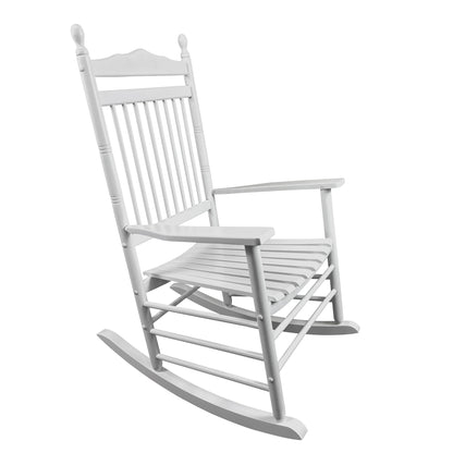 Lupe III Wooden Porch Rocker Chair - White