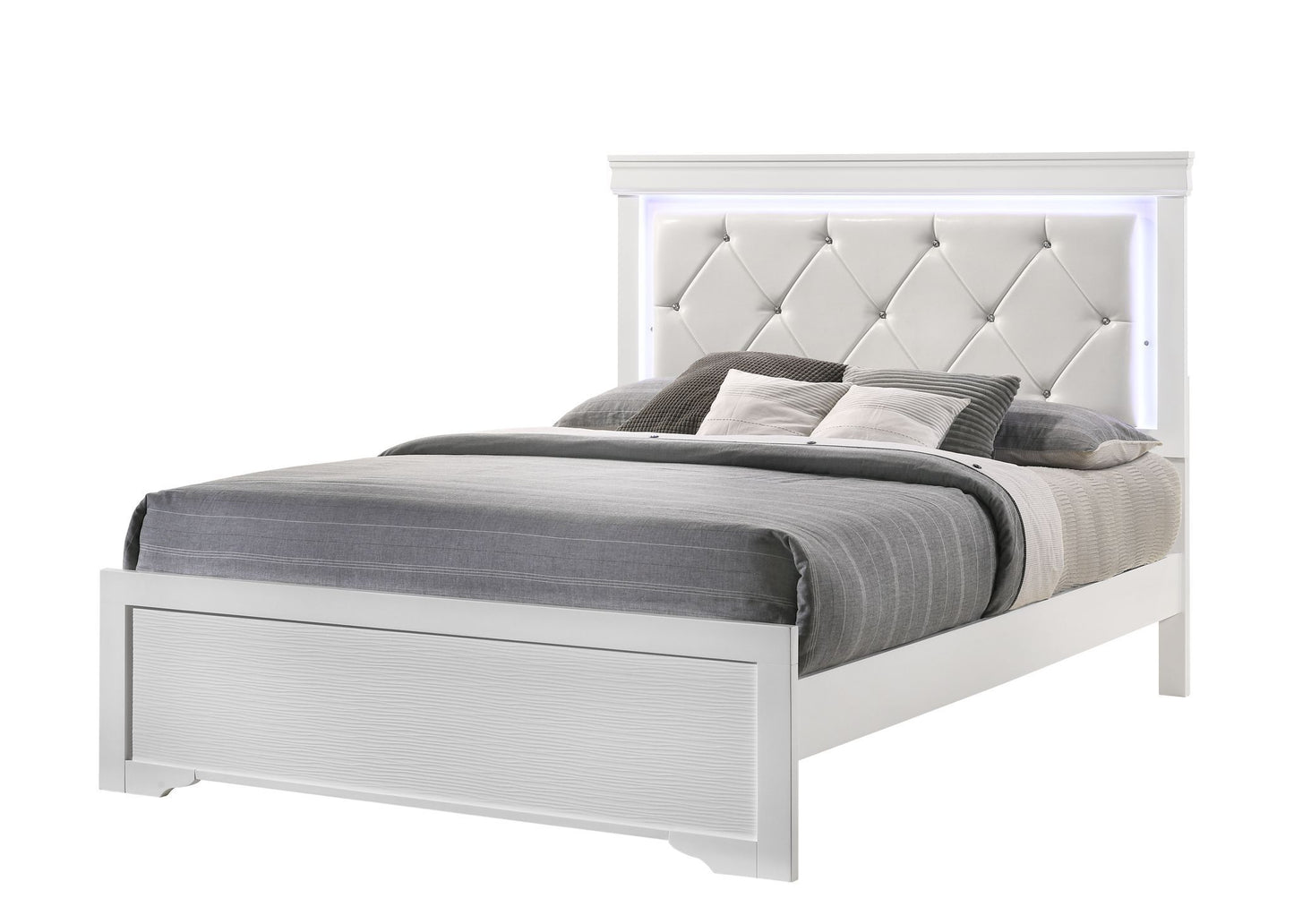 Ola Queen Size LED Bed - White