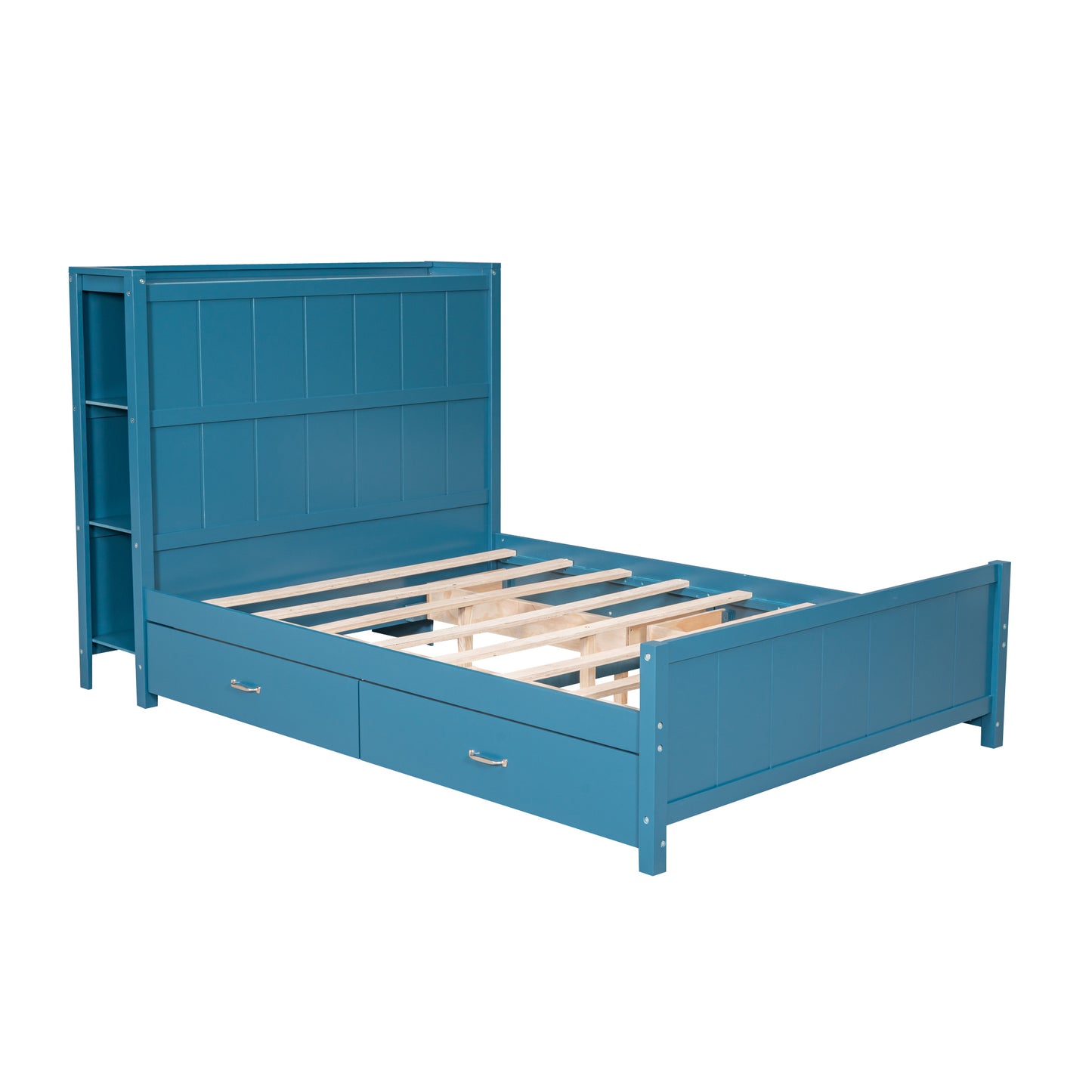 Zeal Full Size Platform Bed w Storage - Blue